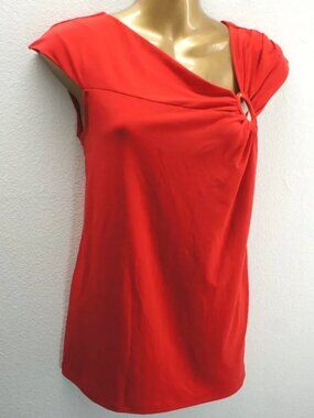 Michael Kors Orange Red Gold Ring Accent Logo Top size XL